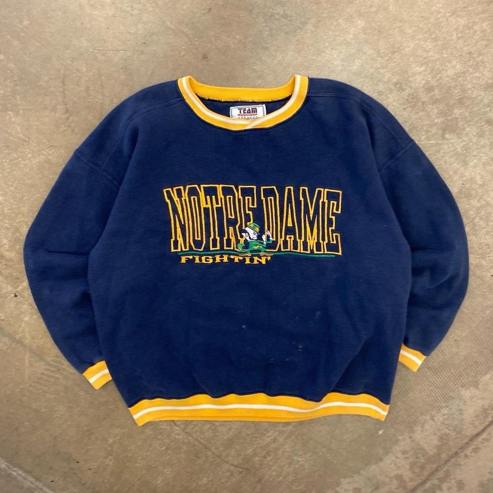 Vintage Notre Dame Fighting Irish 90s Team Edition Leprechaun Sweatshirt Size XL